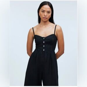 Madewell Black Button-Front jumpsuit